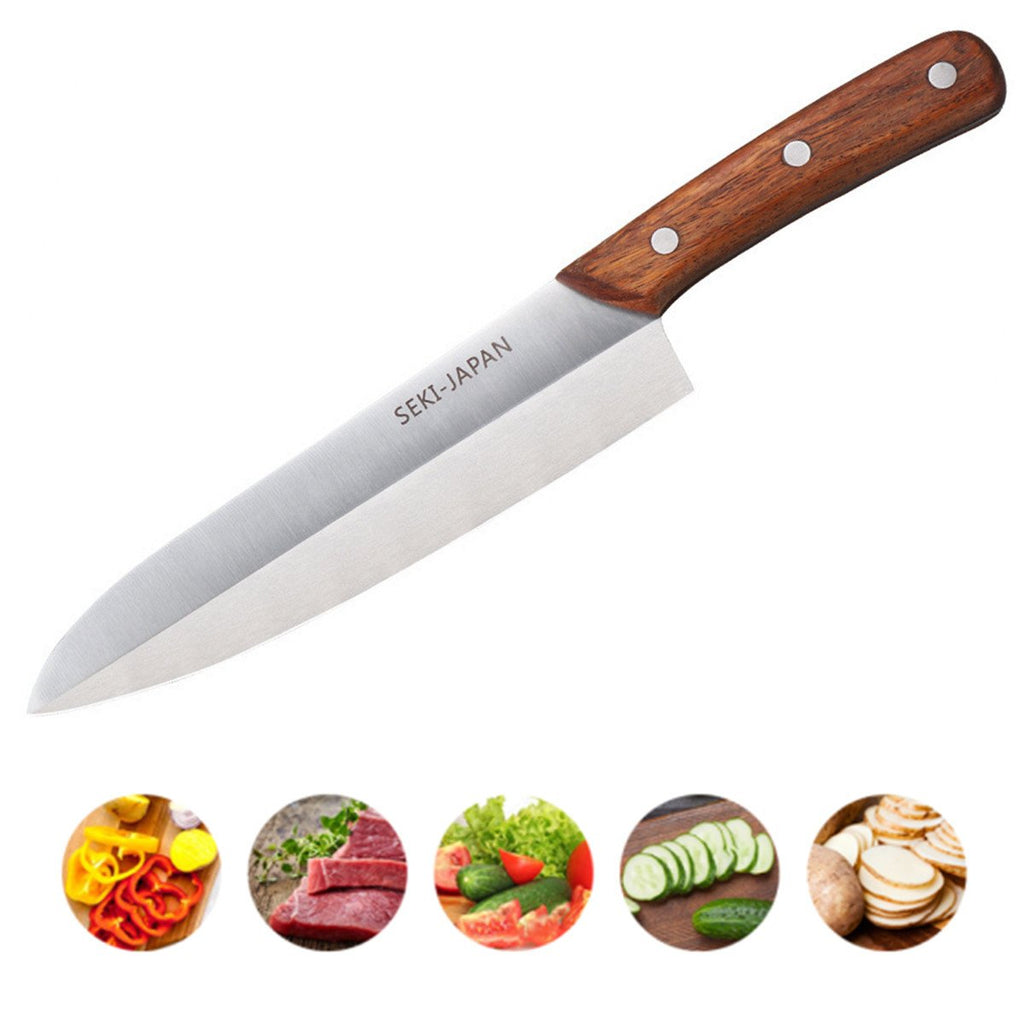 Japanese Chef's Knife - Pro Kitchen Knife 8 Inch, Thin,Light Sharp Chef Knife - Made in Seki,Japan -Blade in 30Cr13 and Comfortable Pakkawood Handle